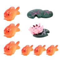 8pc/lot Red Fish miniature figures decorative mini fairy garden animals Moss -landscape ornaments resin baby toy