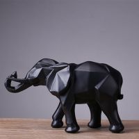 ASFULL Abstract Gold Elephant Statue Resin Ornaments Home Decoration accessories Gift Geometric Resin Gold Elephant Sculpture