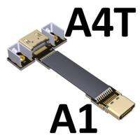 【support】 CarbonCOPY A-AT โล่สายแบนตัวเมีย HDMI ตัวผู้ไปเป็นสั้นมีมุมสาย HDMI 2.0พร้อมตัวยึดที่ติดตั้งสกรูสำหรับกราฟิก GPU