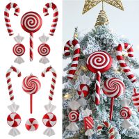 【LZ】┋✺■  Candy Canes Lollipop para bolas de árvore de Natal Mix Cute Xmas Ornament Hanging Home Decoration Noel Decor Noel 2023