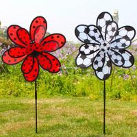 Kids Double Layer Beetle Windmill Wind Spinner Pinwheel Home Garden Yard Decoration Outdoor Toys Dropship