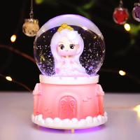 Fantasy Castle Girl Princess Crystal Ball Music Box Rotating Music Box Ornament Childrens Birthday Christmas Gift toy