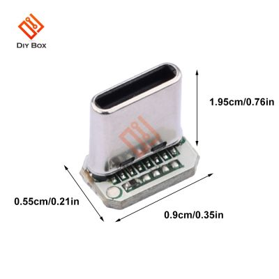 【cw】 1 10 pcs USB Type C Vertical Patch Board 16pin 4 Welding Wire Data Band PCB Male Head 16P Usb Connector