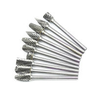 XCAN 10pcs Tungsten Carbide Cutter Shank 3.175mm Double-cut Rotary Files