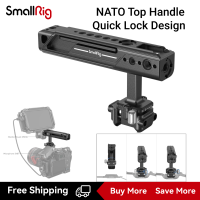 SmallRig Snap-On NATO มือจับด้านบนออกแบบล็อคเร็วหลัง/ไปข้างหน้าปรับได้กับฐานยึดรองเท้าเย็น1/4 -20รูเกลียวและ3/8-16รูระบุตำแหน่งสำหรับ ARRI 4175