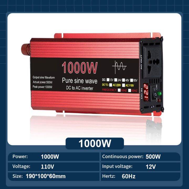 Pure Sine Wave Inverter 1000w 1600w 2200w 3000w Voltage Dc 12v 24v To Ac 110v 220v Transformer 5314