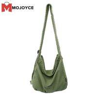 MOJOYCE กระเป๋าสะพายผ้าใบความจุขนาดใหญ่ Soft Travel Women Men Crossbody Satchel