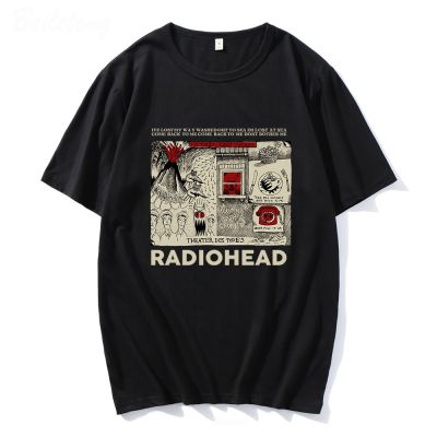 Radiohead T Shirts Vintage Hop Rock Band T-Shirts Music Fans Funny Prints Men Short Sleeve 100 100% Cotton Gildan