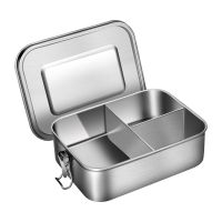 ✵☬ Lunch Box Made from 18/8 Stainless Steel Bento Box with 3 Compartments 1000ML 1200ML 1400ML 1800ML