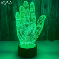 โคมไฟปาล์มอะคริลิค Illusion Night Light สำหรับเด็กสีสัน Touch รีโมทคอนลบรรยากาศโคมไฟ Gesture Room Home Decor ของขวัญ