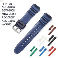 ❄◙☃ 18mm Colorful PU Replacement Strap Watchband for Casio AQ-S810W/S800W SGW-300H/400H AE-1000W W-S200H Black Wrist Band Bracelet