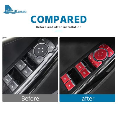 △ For Ford Explorer 2020 2021 2022 2023 LHD RHD Brand New Metal Sliver Car Window Lifter Switch Button Cover Auto Accessories