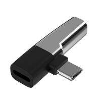 USB ชาร์จอะแดปเตอร์หูฟัง Type-C ไปยัง Aux 3.5มม.,ขั้วต่อมุมขวาสำหรับเสียงตัวเมีย