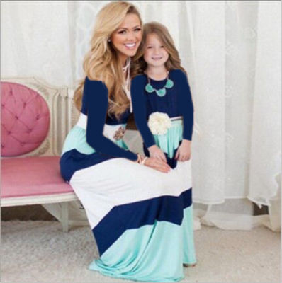 Mommy And Me Fashion Long Sleeve Autumn Dress 2018 Mother &amp; Kids New Striped Mother Daughter Dresses Family Matching Outfits