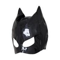 Masquerade Face Cover Half-Full Head Cat-shape Face Covering Patent Leather Cosplay Props for Carnival Halloween