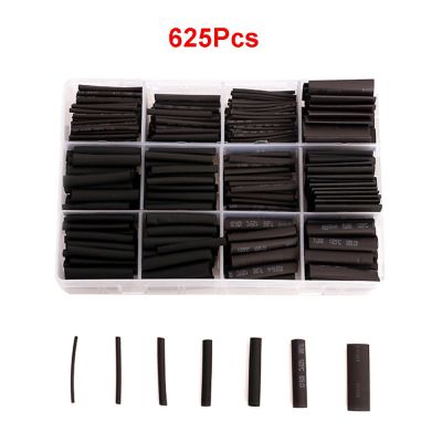 625Pcs Heat Shrink Tube Set 2:1 Times Shrink Polyolefin Insulated Heat Shrinkable Sleeve for Wire Connection Data Line Protect Cable Management