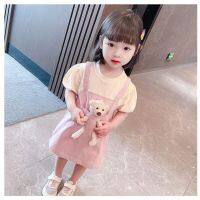 CUI YI SHOP Children 1-7 years old summer dress little girl princess new baby fake two-piece short-sleeved suspender