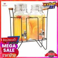 โถจ่ายน้ำคู่  ฐานสีดำ 3.5 ลิตรBeverage Dispensers with Black Stand 3.5L