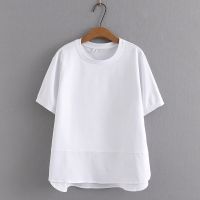 【มีไซส์ใหญ่】Plus Size Womens XL-4XL Short Sleeve White Black T-Shirts Oversized A-line Casual Tops Large Size Fashion Female Top