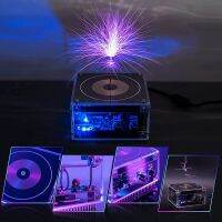 Tesla Coil Arc Generator Bluetooth Touchable Artificial Lightning Spark Gap เพลงเดสก์ท็อปของเล่น Arc Plasma Wireless Transmission