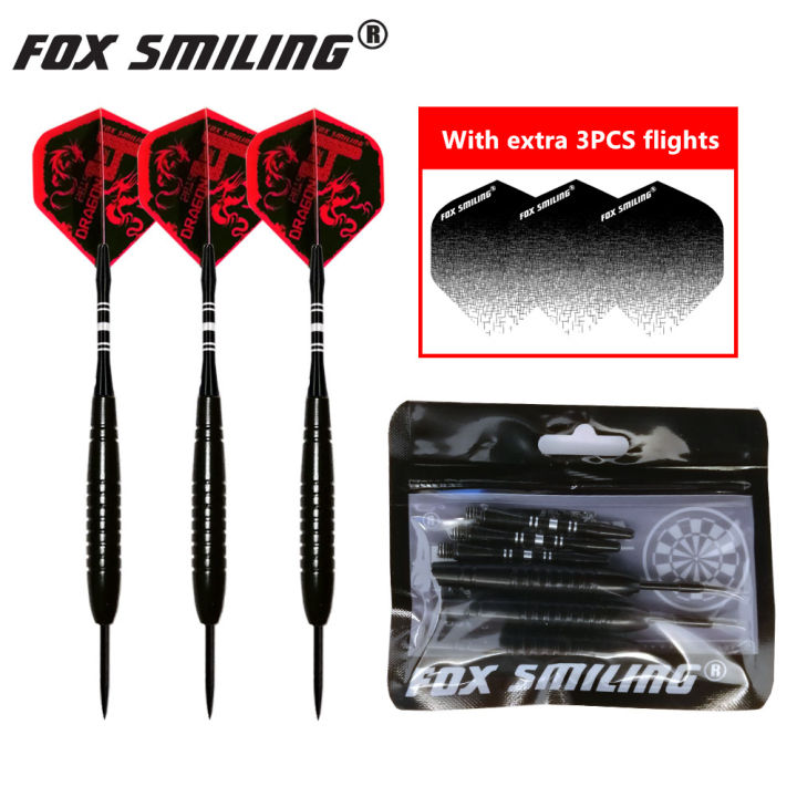Fox Smiling 3PCS 23g Dart Pin Steel Tip Darts with Aluminum Shaft, 3PCS