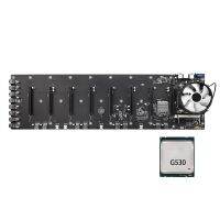 ETH-B75 BTC Mining Motherboard with G530 CPU+CPU Fan LGA1155 8 PCIE Slots 65mm VGA USB3.0 Support DDR3/DDR3L SO-DIMM RAM