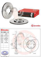 09 5804 10 จานเบรค ล้อ F (ยี่ห้อ BREMBO) รุ่น Std LAND ROVER Rover 623 ปี1993-1999