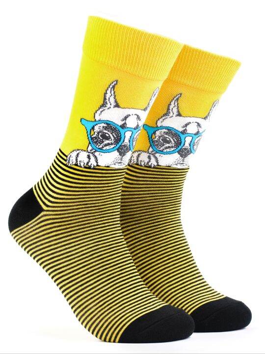 Iconic Socks French Bulldog Crew length Formal Socks Lazada PH