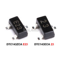 20ชิ้น DTC143ECA เครื่องหมาย23 DTC143ZCA E23 SOT-23 SOT23 SMD 50V/100mA NPN ตัวต้านทานแบบบิ้วอินทรานซิสเตอร์ดิจิตอลใหม่แบบดั้งเดิม