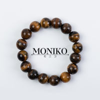 MONIKO สร้อยข้อมือหินตาเสือสีเหลืองธรรมชาติ 6-20มิล หินแห่งโชคลาภและอำนาจ เครื่องประดับนําโชค เหมาะกับการเล่นโยคะ บําบัดพระพุทธรูป