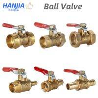 Brass Water Oil Air Gas Fuel Line Shutoff Ball Valve Pipe Fittings Pneumatic Connector Controller Handle 6-12MM Hose Barb Inline Valves