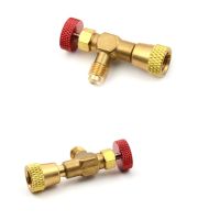 13x7x5cm R410A Refrigeration Air conditioning Valve Safety Adapter 1/4 quot; SAE Male to 5/16 quot; SAE Famale Charging Hose Valves