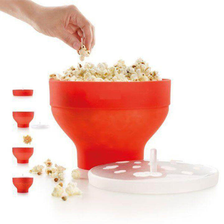 silicone-popcorn-bowl-microwaveable-popcorn-foldable-red-high-quality-kitchen-easy-tools-diy-popcorn-bucket-bowl-maker-with-lid