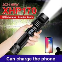 XHP170ทรงพลังชุดไฟฉายไฟฉาย LED แบบชาร์จได้9คอร์แสงแฟลชโคมไฟ Xhp50ใช้แบตเตอรี่18650 26650