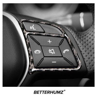 Carbon Fiber For Mercedes W176 W204 W212 A B C E G M Class CLA CLS SL GL Car Steering Wheel Button Trim Frame Sticker Accessory
