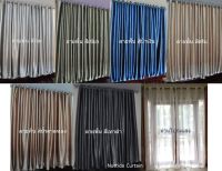 Nuttida Curtain[กันแสง ล้าน%] ผ้าม่านประตู ผ้าม่านหน้าต่าง ม่านห่วงตาไก่สำเร็จรูป กันแสง กันแดด กันUV100% กั้นแอร์ได้ ฉากรีวิว [สีพื้นหนาพิเศษ]