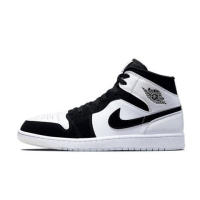 【Limited time offer】Air Jorn 1 Mid Diamond Black and White Panda Mens and Womens Mid-Top Basketball Shoes DH6933-100