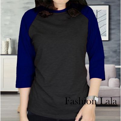COD DSFDGDFFGHH Womens T-Shirt RAGLAN Plain Sleeve 3/4 Colors 81 MISTY Size L - XL - XXL/Womens Clothes/Womens Tops