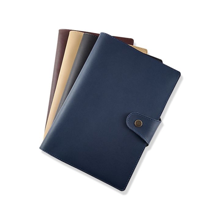 cod-cross-border-spot-multi-color-customizable-with-gold-buttons-genuine-leather-a5-notebook-wholesale