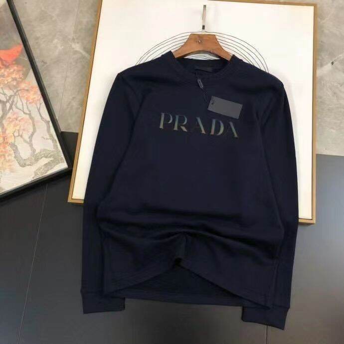 In autumn and winter of 2022, the new Prada sweater letter printing for men  and women with versatile casual simple bottoming long sleeve pullover  jacket. | Lazada