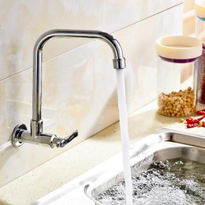 Wall Mount Kitchen 360 Rotating Swivel Basin Sink Faucet Single Handle Cold Tap