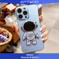 EPTWOO เคสบางเฉียบสำหรับ Meizu 20 18 18X Pro เคสมือถือสีแมทกรอบบางเฉียบสีโลหะเคสหลัง PC แบบแข็งสีล้วนพร้อม ขาตั้งนักบินอวกาศ XLE-02