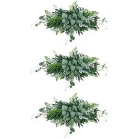 3X Greenery Swag Artificial Front Door Wreath Hanging Eucalyptus Leaves Garland for Home Window Wall Wedding Arch Decor