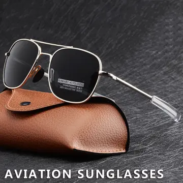 Driving Sun Glasses Metal Frame Goggles UV400 Anti-Glare Pilot