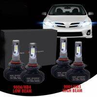 4Pcs 9005 9006 6500K ไฟหน้ารถมอเตอร์ไซค์แบบ LED หลอดไฟสำหรับ Toyota Corolla 2001-2013 High Beam อุปกรณ์เสริมรถยนต์รถพิเศษออกแบบ