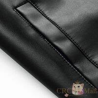 Men Casual Contracted Fitted Jointed PU leather Jacket upgraded for Stylish Man