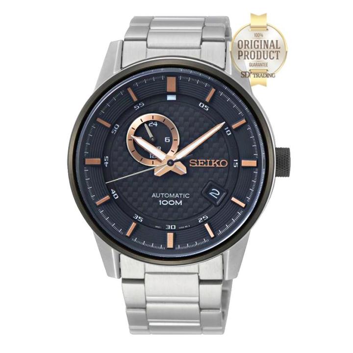 seiko-automatic-men-s-watch-รุ่น-ssa889k1-ขอบตัวเรือนรมดำ-silver-black-pinkgold-รับประกันศูนย์-seiko-thailand-1ปี-ของแท้100-ssa889k