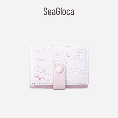 ♟﹉ Seagloca ใหม่ กระเป๋าสตางค์ หนัง PU ใบสั้น พับได้ หลายใบ สําหรับผู้หญิง No 1562