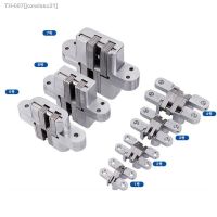 ☂☄♠ 7 Size 304 Stainless Steel Hidden Hinges Invisible Concealed Folding Door Hinge With Screw For Furniture Hardware