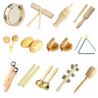 Montessori Wooden Rattles Sand Hammer Enlightenment Wooden Music Instrument Puzzle Game Development Baby Toys 0 12 Months